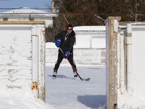Mike Commito, hockey historian and writer, visited and skated on 23 ice surfaces, which included 18 outdoor rinks in Greater Sudbury, Ont., over 31 days in January 2022. John Lappa/Sudbury Star/Postmedia Network
