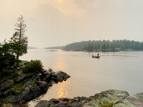 July included a solo trip on the French River, Mary Katherine Keown writes. She found a beautiful island site with an excellent swimming spot and a perfect view of the sunset. The forest fires that were underway in northwestern Ontario cast a rosy, hazy hue to the scene, lending it an almost painterly feel. Mary Katherine Keown/The Sudbury Star