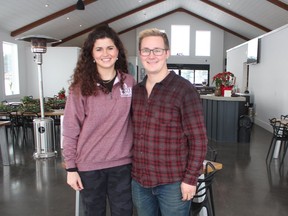Alicia and Garren Hardman stand in the new tasting room at their Shale Ridge Estate Winery near Thedford.
Paul Morden/Postmedia