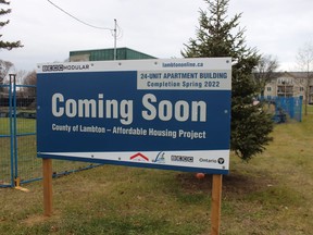 Work has begun on a 24-unit affordable housing expansion at Sarnia's Maxwell Park Place. Paul Morden/Postmedia
