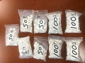 Officers with the Ontario Provincial Police executed a search warrant at a residence in Cochrane Wednesday. Police say they arrested three people and seized suspected oxycodone worth an approximate street value of $7,300. 

Supplied