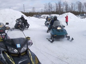 Timmins Snowarama riders are seen leaving Cedar Meadows Resort in this photo taken in February 2019. In pre-pandemic years, Snowarama was held on a single day with snowmobilers gathering at a specified location before heading out onto the trails. In keeping with current health-related protocols, Snowarama for Easter Seals is being held in Timmins over a five-week stretch this year from Jan. 23 to Feb. 28. 

Supplied