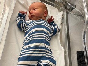 Baby Nate Timothy Walker Hall is Melfort's New Year Baby. Photo supplied