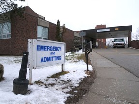 The emergency department remains open at Tillsonburg District Memorial Hospital, but as of Jan. 10 until further notice, non-essential services and programs have been suspended. (Chris Abbott/Norfolk and Tillsonburg News)