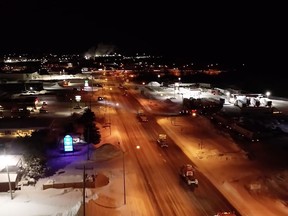 As part of the national Freedom Convoy, a number of trucks came into Cochrane on Thursday, Jan 27 on their way to Ottawa. Photo by Joshua Robin Photography Studio
