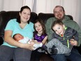 Noah James Lazowski is Whitecourt’s New Year’s baby for 2022 after arriving at the Whitecourt Healthcare Centre on Jan. 4 at 8:51 p.m. Mom Kristen and dad James Lazowski welcomed Noah home this week, with their daughter Ainsleigh, five, and Harrison, two.