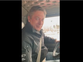 Lac Ste. Anne–Parkland MLA Shane Getson posted a video of himself driving in the convoy.