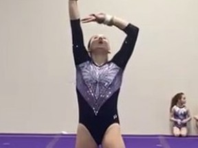 Precision Gymnastics' Elissa Battle, the lone competitor in the Level 8 division, had excellent performances on the Beam and  Floor.