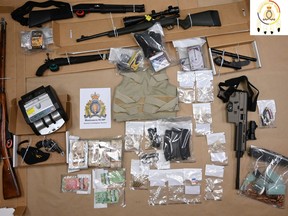 As a result of a joint investigation, police located and seized six long-barrelled rifles, one revolver, 45 grams of Cocaine, valued at $4,500, approximately $38,000 in cash and body armour.