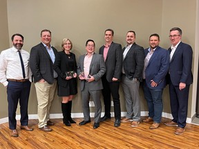 Parkland County's JEN COL Construction was named Business of the Year (more than 36 employees), during the Greater Parkland Regional Chamber of Commerce's annual Business Awards of Distinction on Jan. 27. Submitted photo