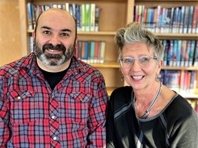 Adam Veri, of Port Dover, chair of the Norfolk County Public Library board of directors, with newly-appointed CEO Julie Kent. – Contributed photo