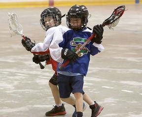 Greater Sudbury Lacrosse Association house league action at Toe Blake Memorial Arena in Coniston, Ontario on Saturday, June 22, 2019.