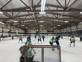 The Wolves beat the Shelburne Muskies on Friday, February 4, at a home game which marked the beginning of the playoff season. Hannah MacLeod/Lucknow Sentinel