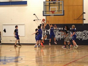 Notre Dame Collegiate and Highwood High played in a hard fought basketball game in senior boys’ action on Feb. 10 at NDC. Notre Dame Collegiate won 79-44.