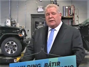 Premier Doug Ford announced Tuesday from a Richmond Hill car dealership the Ontario government is scrapping licence-plate renewal fees and sticker costs March 13 and will refund the sticker costs paid by private vehicle owners in the past two years.