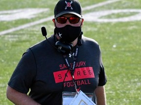 Salisbury Sabres senior football team head coach Cam Fraser was named coach of the year by Football Alberta after his team’s championship season. Photo Supplied