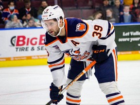 Seth Griffith plays for the Bakersfield Condors in a 2021-22 game in the American Hockey League. (Mark Nessia/Bakersfield Condors)