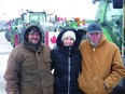 From left, Franz Bueckert (Alberta farmer), Monique Young (Thunder Bay Truck magazine journalist), and Johnathan Douglas (Alberta farmer)