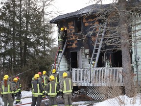 Greater Sudbury Fire Services personnel were still on the scene of a house fire on Whispering Pine in Whitefish, Ont. on Wednesday morning. Deputy Chief Jesse Oshell said in a tweet that "all occupants out safe, however structure is a complete loss."