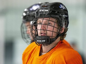 Zach Power practises with the London Nationals in London, Ont., on Tuesday, Oct. 12, 2021. Derek Ruttan/The London Free Press/Postmedia Network