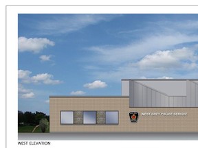 Illustration of the proposed $8-million West Grey Police Service offices. Before tendering for construction, council has voted to explore bids from the OPP and Owen Sound Police Service to police West Grey. (Supplied image from West Grey)