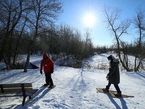 A guided snowshoe hike begins during Winterfest at Fort Whyte Alive in Winnipeg on Sun., Jan. 20, 2019. Kevin King/Winnipeg Sun/Postmedia Network