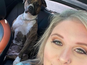 Maddie Megraw, a four-year-old Boxer, is pictured with her owner Heather Todd. The Picton resdent and her partner Christian Megraw are fundraising to help pay for surgery Maddie needs after getting attacked twice by other dogs. SUBMITTED