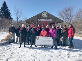Pictured at their kiosk along the Millennium Trail in Wellington are Rotary Club of Wellington members announcing their $60,000 pledge for the AER to Shannon Coull, executive director of the PECMH Foundation (front row at left) and Barbara McConnell, board chairperson of the PECMH Foundation (front row, second from left).