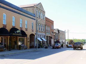 Brant County's temporary sales event program will allow eligible retail businesses to apply for the use of outdoor and additional indoor spaces or "pop-ups." The photo shows Main Street in St. George. Submitted