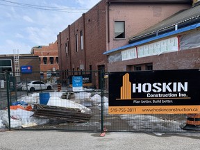 Construction of a public washroom in the walkway between the Brant County customer services office in Paris at 66 Grand River St. N. and the Broadway Street West parking lot is on schedule and should be completed by the end of April.