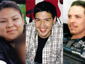 Melissa Miller, Alan Porter and Michael Jamieson of Six Nations of the Grand River were killed in 2018. OPP Photos