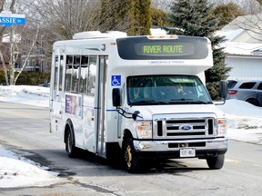 The River Route bus travels through Prescott on Wednesday morning. (TIM RUHNKE/The Recorder and Times)