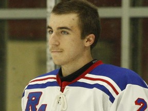 Nate Medaglia of the South Grenville Jr. C Rangers has been named Best Defenceman by the National Capital Junior Hockey League. South Grenville hosts game three of its NCJHL playoff series with Morrisburg on Saturday, Feb. 26.
File photo/The Recorder and Times