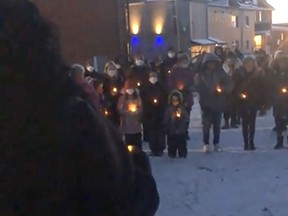 Handout Loree Bailey, general manager of Chatham Hope Haven, speaks those gathered for a candlelight memorial that the local shelter organized on Monday to honor local homeless people who have died.