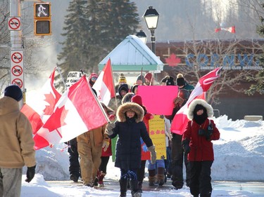 The start of a Saturday morning march in Cornwall. Photo on Saturday, February 5, in Cornwall, Ontario. Todd Hambleton/Standard-Freeholder/Postmedia Network