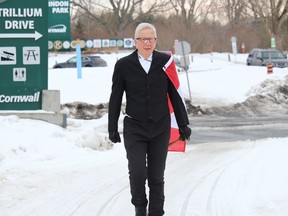 Maurice Gatien at the start of his walk to Ottawa. Photo on Friday, February 11, 2022, in Cornwall, Ontario.Todd Hambleton/Standard-Freeholder/Postmedia Network