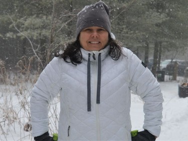 Kelly Lavigueur, hiking enthusiast, was thrilled to be at the Warwick Forest on Saturday February 12, 2022 in Berwick, Ont. Shawna O'Neill/Cornwall Standard-Freeholder/Postmedia Network