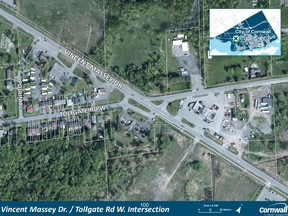 Coun. Dean Hollingsworth continues to advocate that an EA be completed for the Tollgate Road and Vincent Massey Drive Intersection, as discussed during the Feb. 14, 2022, meeting. Handout/Cornwall Standard-Freeholder/Postmedia Network
