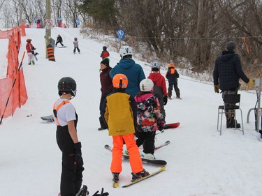 The rope tow, one of several busy areas at Big Ben Ski Centre on Monday. Photo on Monday, February 21, 2022, in Cornwall, Ontario.Todd Hambleton/Standard-Freeholder/Postmedia Network