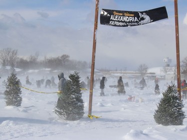 Banner at the ice fishing derby.Photo on Saturday, February 19, 2022, in Alexandria, Ontario.Todd Hambleton/Standard-Freeholder/Postmedia Network