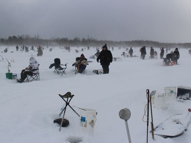Just a small portion of the lake where derby participants hunkered down.Photo on Saturday, February 19, 2022, in Alexandria, Ontario.Todd Hambleton/Standard-Freeholder/Postmedia Network