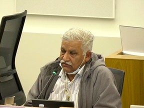 A screenshot of Councillor Shafiq Dogar during a council meeting on Friday, February 4, 2022.