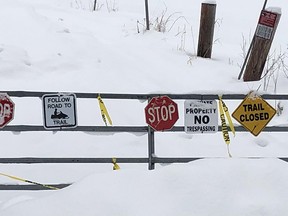 Morley's field, off of Bass Lake Road in Espanola, is no longer accessible to snowmobile trail riders after repeated violations of riders leaving the groomed trail.
