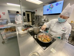 Mya Hilts of Pembroke, second year Culinary Management student at Canadore College competing at the IIHM International Young Chef Olympiad. Submitted photo