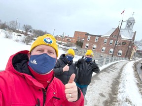Polar Bears were spotted on the streets of Pembroke Saturday as Pembroke Councillor Brian Abdallah (left), Deputy Mayor Ron Gervais (right) and Kaylin Gervais walked as part of the Coldest Night of the Year fundraiser in support of The Grind. Team Polar Bears, captained by Kaylin, raised $1,050 for the cause.