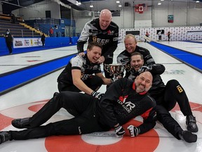 The Plex in Port Elgin will again host curling winners - both the men's and women's top players will compete in the Scotties and the Ontario Tankard. In this file photo, Team Howard celebrated winning the Port Elgin '22 Ontario Tankard at the Plex in February. Greg Cowan/The Sun Times