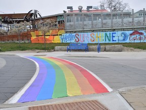 Strathroy-Caradoc is looking into installing a rainbow crosswalk at the intersection of Frank Street and Front Street. Pictured is a rainbow crosswalk that was installed in Grand Bend in 2021. Dan Rolph