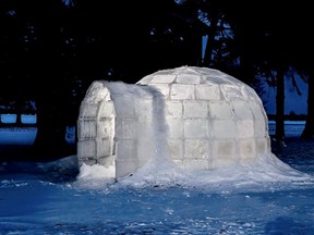It took three weeks to build the igloo, which measures almost three meters in diameter and almost two meters high. Photo by Steve Donnelly