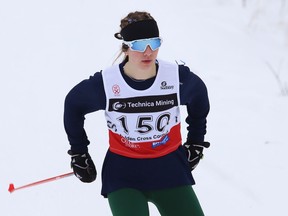 Madeleine Tremblay, of College Notre-Dame, competes in the senior girls division at the SDSSAA/NOSSA nordic races at the Walden Cross Country trails in Naughton, Ont. on Thursday February 17, 2022. John Lappa/Sudbury Star/Postmedia Network