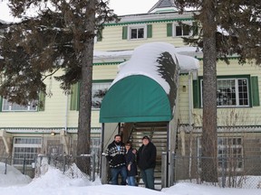 The Dubeau family, from left, James, Judy and Tyler, have recently taken ownership of the historic Airport Hotel in South Porcupine, arguably the most iconic building in the city's east end.

ANDREW AUTIO/The Daily Press
